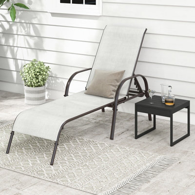 Costway Patio Chaise Lounge Chair Outdoor Adjustable Folding Recliner-Grey - image 1
