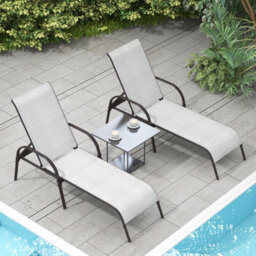 Costway Patio Chaise Lounge Chair Outdoor Adjustable Folding Recliner-Grey - thumbnail 4