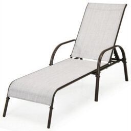 Costway Patio Chaise Lounge Chair Outdoor Adjustable Folding Recliner-Grey - thumbnail 2