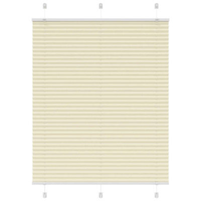 Berkfield Pleated Blind Cream 105X100 Cm Fabric Width 104.4 Cm Polyester - image 1