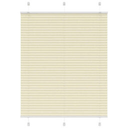 Berkfield Pleated Blind Cream 105X100 Cm Fabric Width 104.4 Cm Polyester