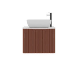 Royal Bathrooms Avenza 600mm Terracotta Clay Wall Hung Bathroom Countertop Vanity Unit 1 Drawer With Elva Basin - thumbnail 6