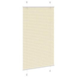 Berkfield Pleated Blind Cream 70X100 Cm Fabric Width 69.4 Cm Polyester - thumbnail 3
