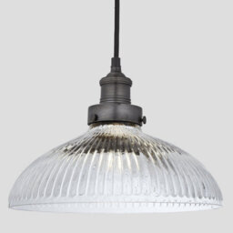 Industville Brooklyn Glass Dome Pendant, 12 Inch, Pewter Holder - thumbnail 1