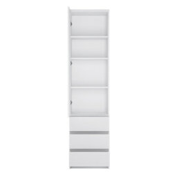 Furniture To Go Fribo Tall Narrow 1 Door 3 Drawer Cupboard In White - thumbnail 2