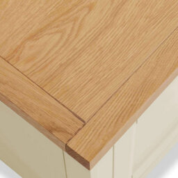 Farro Cream Xl 2 Over 3 Chest Of Drawers Fully Assembled - Painted With Oak Top By Roseland Furniture - thumbnail 6