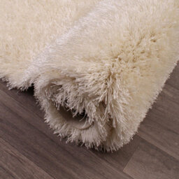 Cream Plain Shaggy Handmade Sparkle Easy To Clean Rug For Dining Room Bedroom And Living Room-133Cm (Circle) - thumbnail 6