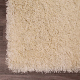 Cream Plain Shaggy Handmade Sparkle Easy To Clean Rug For Dining Room Bedroom And Living Room-133Cm (Circle) - thumbnail 4