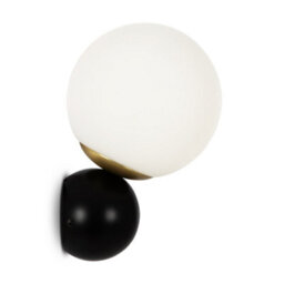 Luminosa Lighting Luminosa Nostalgia Modern Wall Lamp Matt Gold, Glass Shade - thumbnail 3