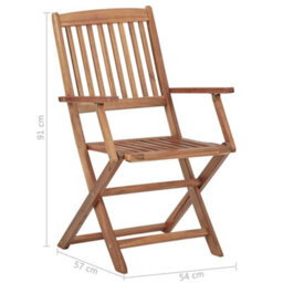 Vidaxl Folding Outdoor Chairs 2 Pcs Solid Acacia Wood - thumbnail 7