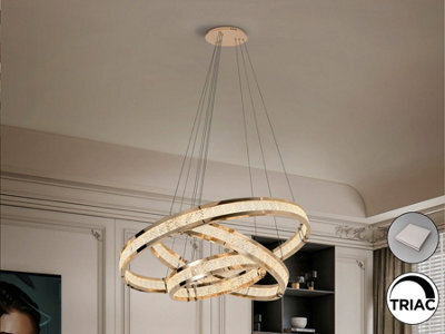 Luminosa Lighting Luminosa Lorian Triple Ring Pendant Ceiling Light Gold Led 3000K - Uk Stock - image 1