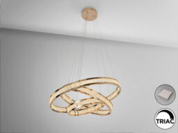 Luminosa Lighting Luminosa Lorian Triple Ring Pendant Ceiling Light Gold Led 3000K - Uk Stock - thumbnail 4