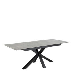Wyld Haus Perth 168-210Cm Grey Ceramic Extendable Dining Table Black Metal Legs - thumbnail 4