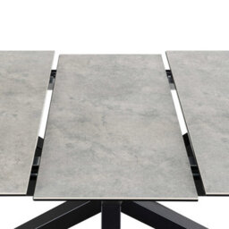 Wyld Haus Perth 168-210Cm Grey Ceramic Extendable Dining Table Black Metal Legs - thumbnail 7