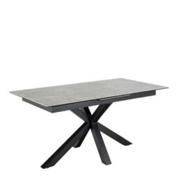 Wyld Haus Perth 168-210Cm Grey Ceramic Extendable Dining Table Black Metal Legs - thumbnail 2
