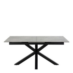 Wyld Haus Perth 168-210Cm Grey Ceramic Extendable Dining Table Black Metal Legs - thumbnail 3