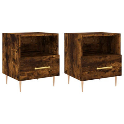 Berkfield Modern Bedside Cabinets 2 Pcs Smoked Oak 40X35X47.5 Cm Engineered Wood - image 1