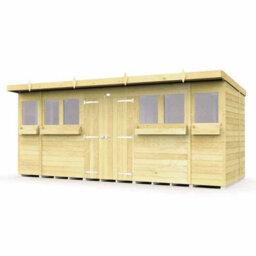 Buttercup Farm 16 X 5 Feet Pent Summer Shed - Wood - L147 X W474 X H201 Cm - thumbnail 2