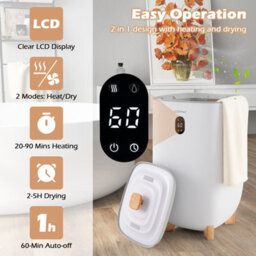 Costway 35L Large Towel Warmer Bucket Luxury Soggy Towel Heater & Dryer Combo - thumbnail 6
