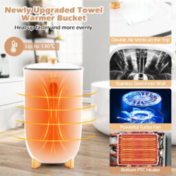 Costway 35L Large Towel Warmer Bucket Luxury Soggy Towel Heater & Dryer Combo - thumbnail 4