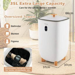 Costway 35L Large Towel Warmer Bucket Luxury Soggy Towel Heater & Dryer Combo - thumbnail 2