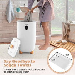 Costway 35L Large Towel Warmer Bucket Luxury Soggy Towel Heater & Dryer Combo - thumbnail 7