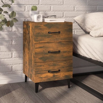 Berkfield Bedside Cabinet Smoked Oak 40X40X66 Cm Engineered Wood - image 1