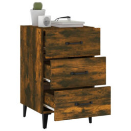 Berkfield Bedside Cabinet Smoked Oak 40X40X66 Cm Engineered Wood - thumbnail 6