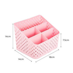 Multi-Compartment Plastic Desk Storage Organiser 2 Pack - Medium Size Grey - thumbnail 3