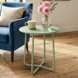 Outsunny Metal Garden Side Table, 48 Cm Round Outdoor Table, Green - thumbnail 9