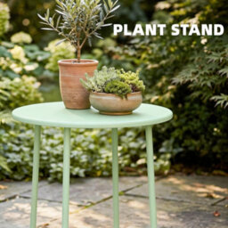 Outsunny Metal Garden Side Table, 48 Cm Round Outdoor Table, Green - thumbnail 8