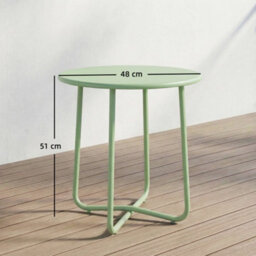 Outsunny Metal Garden Side Table, 48 Cm Round Outdoor Table, Green - thumbnail 3