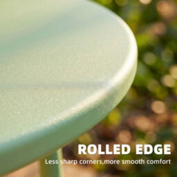 Outsunny Metal Garden Side Table, 48 Cm Round Outdoor Table, Green - thumbnail 4