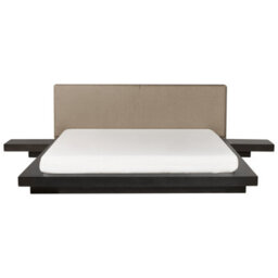Beliani Bed With Led Boucle Zen 160 X 200 Cm (Eu King Size) Dark Ash Wood - thumbnail 5