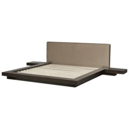 Beliani Bed With Led Boucle Zen 160 X 200 Cm (Eu King Size) Dark Ash Wood - thumbnail 6