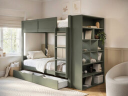 Flair Ruby Wooden Bunk Bed With Storage Green - thumbnail 2