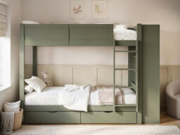 Flair Ruby Wooden Bunk Bed With Storage Green - thumbnail 3