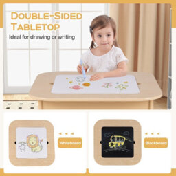 Gainoom Toddler Writing Double-Sized Table 3 Pcs Kids Table & Chair Set - thumbnail 6