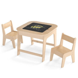 Gainoom Toddler Writing Double-Sized Table 3 Pcs Kids Table & Chair Set - thumbnail 4