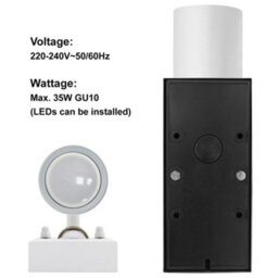 Long Life Lamps Company Pir Matt White Up Down Stainless Steel Outdoor Wall Light With Movement Sensor Zlc058Dsenw - thumbnail 6
