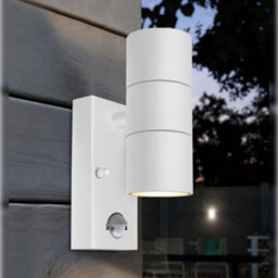 Long Life Lamps Company Pir Matt White Up Down Stainless Steel Outdoor Wall Light With Movement Sensor Zlc058Dsenw - thumbnail 7