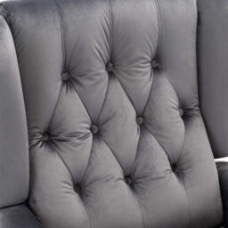 More4Homes Althorpe Pushback Wingback Fireside Recliner Armchair (Grey Velvet) - thumbnail 6