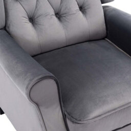 More4Homes Althorpe Pushback Wingback Fireside Recliner Armchair (Grey Velvet) - thumbnail 7