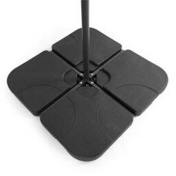 Vonhaus Parasol Base 60L, Umbrella Stand For Outdoor, Garden, Patio, Heavy Duty Banana Parasol Holder, Pack Of 4 Weight Segments - thumbnail 1