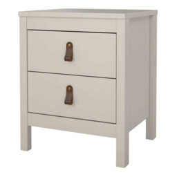 Wyld Haus Wildberry Cashmere Bedside Table 2 Drawers Matt Cream Finish - thumbnail 5