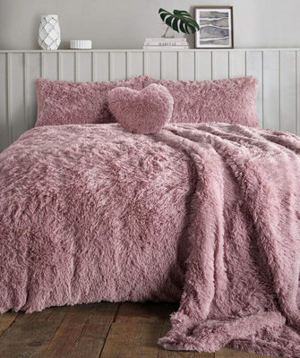 Homes & Linen Teddy Bear Fleece Long Fur Cuddles Alaska Luxury Duvet Cover Set Warm Cosy Soft Teddy Bedding Set