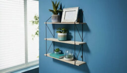 3 Tier Metal Wire Floating Wall Shelf 50 Cm Wide 12 Cm Deep - thumbnail 3