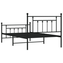 Berkfield Metal Bed Frame With Headboard And Footboard Black 107X203 Cm - thumbnail 8
