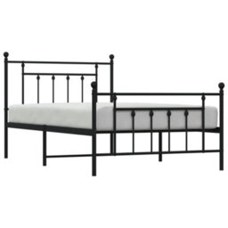 Berkfield Metal Bed Frame With Headboard And Footboard Black 107X203 Cm - thumbnail 4