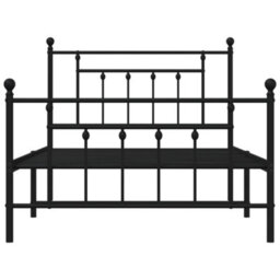 Berkfield Metal Bed Frame With Headboard And Footboard Black 107X203 Cm - thumbnail 6